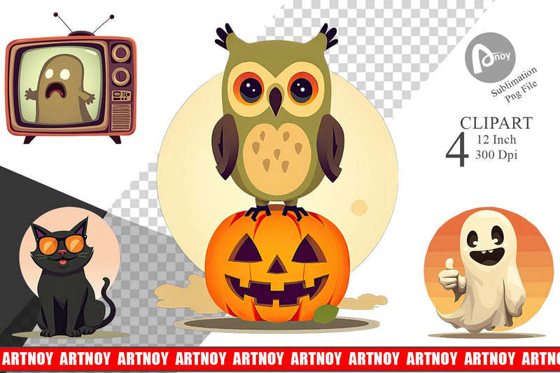 Retro Boo Bash Clipart Sublimation artnoy 