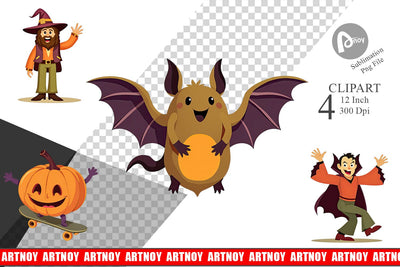 Retro Boo Bash Clipart Sublimation artnoy 