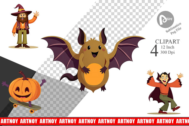 Retro Boo Bash Clipart Sublimation artnoy 