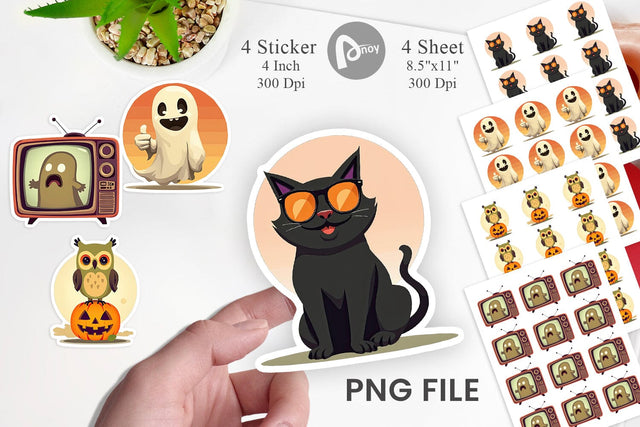 Retro Boo Bash Sticker Sublimation artnoy 