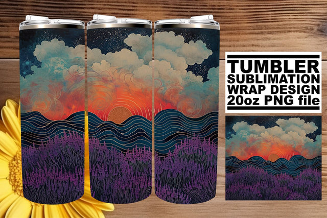 Retro Botanical Beauty: Sublimation 20oz Tumbler Wrap Sublimation afrosvg 