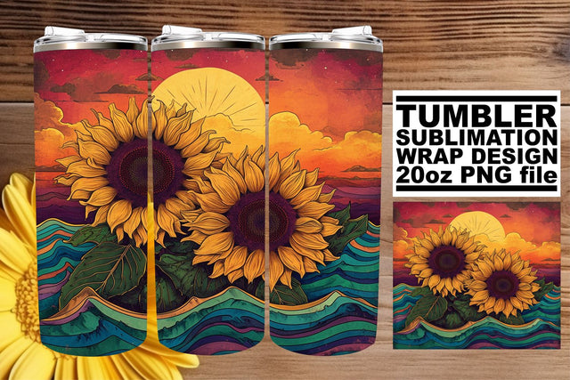 Retro Botanical Serenade: Sublimation 20oz Tumbler Wrap Sublimation afrosvg 