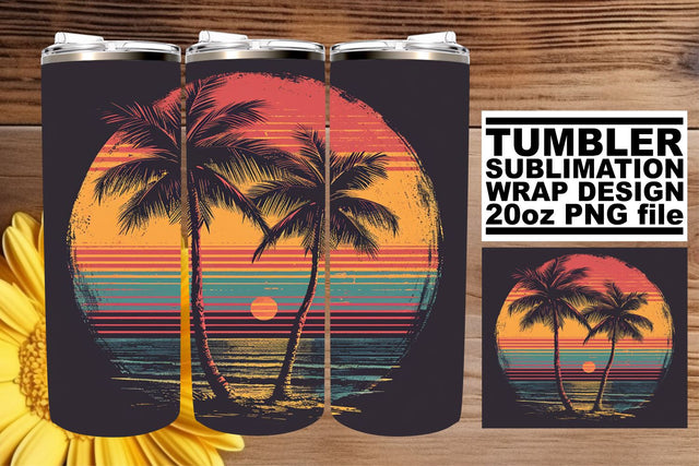 Retro Botanical Serenade: Sublimation 20oz Tumbler Wrap Sublimation afrosvg 