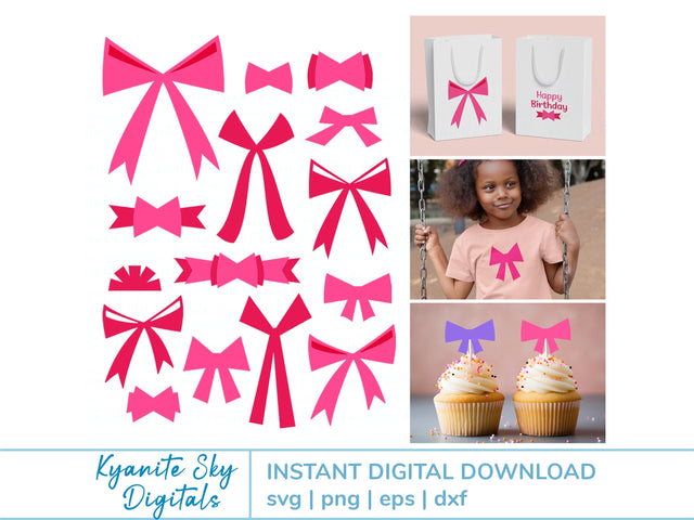 Retro Bow Shapes SVG bundle funky retro inspired quirky whimsical bows SVG Kyanite Sky Digitals 