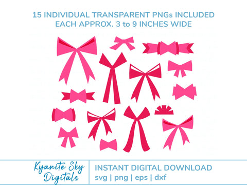 Retro Bow Shapes SVG bundle funky retro inspired quirky whimsical bows SVG Kyanite Sky Digitals 