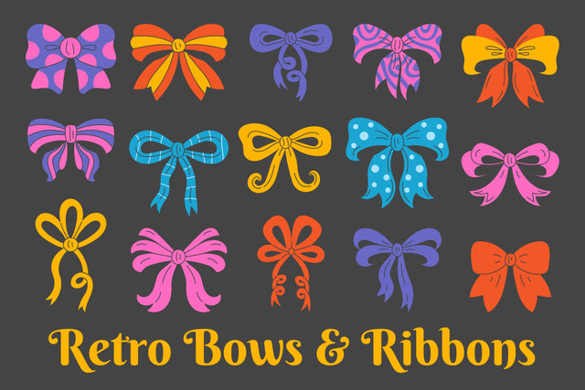 Retro Bows And Ribbons PNG Clipart Sublimation Rin Green 