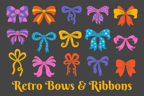 Retro Bows And Ribbons PNG Clipart Sublimation Rin Green 