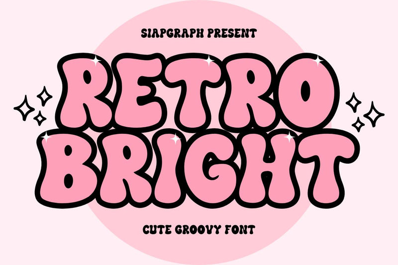 Retro Bright - Cute Groovy Font SVG Masyafi Studio 