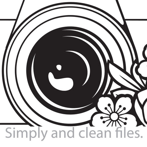 Retro camera with flowers SVG TribaliumArtSF 