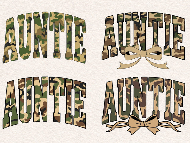 Retro Camo Auntie Coquette Design SVG DesignDestine 
