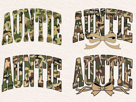 Retro Camo Auntie Coquette Design SVG DesignDestine 