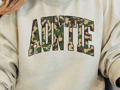 Retro Camo Auntie Design, Sublimation PNG SVG SVG DesignDestine 