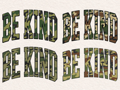 Retro Camo Be Kind Design: Sublimation Shirt SVG DesignDestine 
