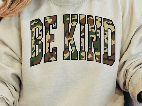 Retro Camo Be Kind Design: Sublimation Shirt SVG DesignDestine 