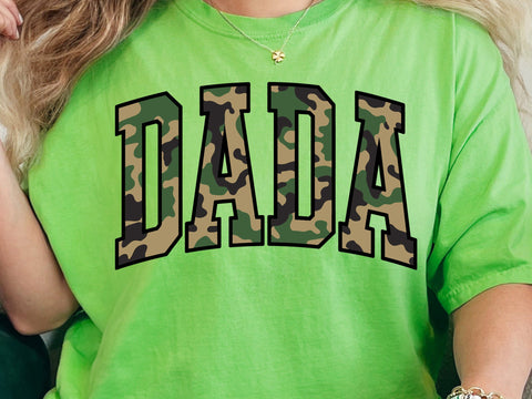 Retro Camo Dada Sublimation Design , Camouflage Dad , Old Camo Mama , Vintage Dada Fathers Day SVG DesignDestine 