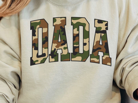 Retro Camo Dada Sublimation Design , Camouflage Dad , Old Camo Mama , Vintage Dada Fathers Day SVG DesignDestine 