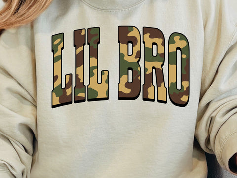 Retro Camo Lil Bro Design, Sublimation SVG DesignDestine 