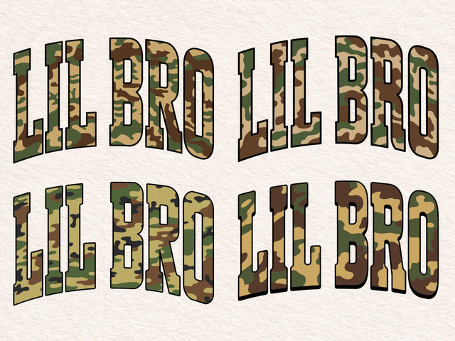 Retro Camo Lil Bro Design, Sublimation SVG DesignDestine 