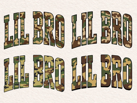 Retro Camo Lil Bro Design, Sublimation SVG DesignDestine 