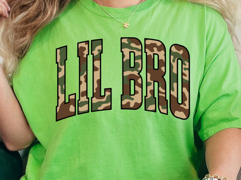 Retro Camo Lil Bro Design, Sublimation SVG DesignDestine 