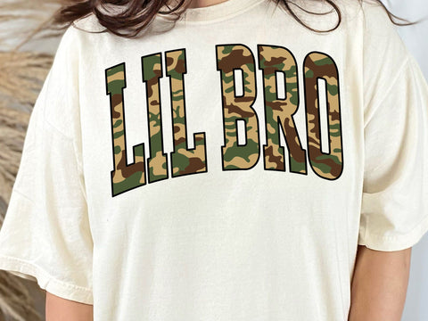 Retro Camo Lil Bro Design, Sublimation SVG DesignDestine 