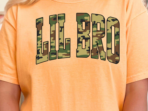 Retro Camo Lil Bro Design, Sublimation SVG DesignDestine 