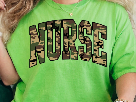 Retro Camo Nurse Design: Sublimation PNG SVG SVG DesignDestine 