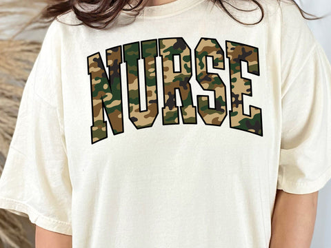 Retro Camo Nurse Design: Sublimation PNG SVG SVG DesignDestine 