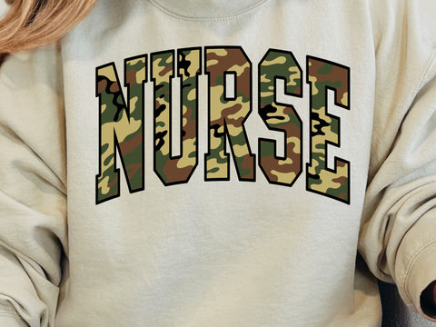 Retro Camo Nurse Design: Sublimation PNG SVG SVG DesignDestine 