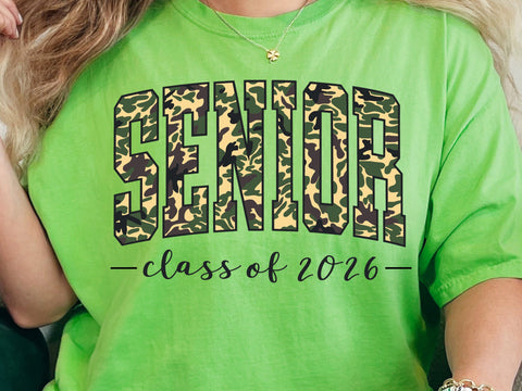 Retro Camo Senior 2026 Design SVG DesignDestine 