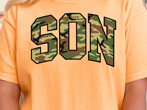Retro Camo Son Png, Son Camouflage Png , Son Camo Svg, Old Camo Son , Son Png, Vintage Coma Son Shirt Sublimation Design. Svg & Png SVG DesignDestine 