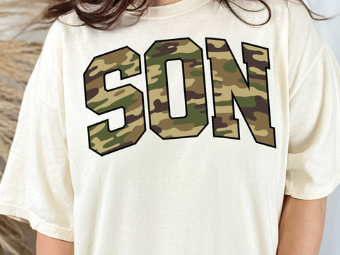 Retro Camo Son Png, Son Camouflage Png , Son Camo Svg, Old Camo Son , Son Png, Vintage Coma Son Shirt Sublimation Design. Svg & Png SVG DesignDestine 