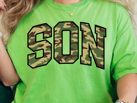 Retro Camo Son Png, Son Camouflage Png , Son Camo Svg, Old Camo Son , Son Png, Vintage Coma Son Shirt Sublimation Design. Svg & Png SVG DesignDestine 