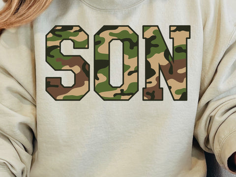 Retro Camo Son Png, Son Camouflage Png , Son Camo Svg, Old Camo Son , Son Png, Vintage Coma Son Shirt Sublimation Design. Svg & Png SVG DesignDestine 