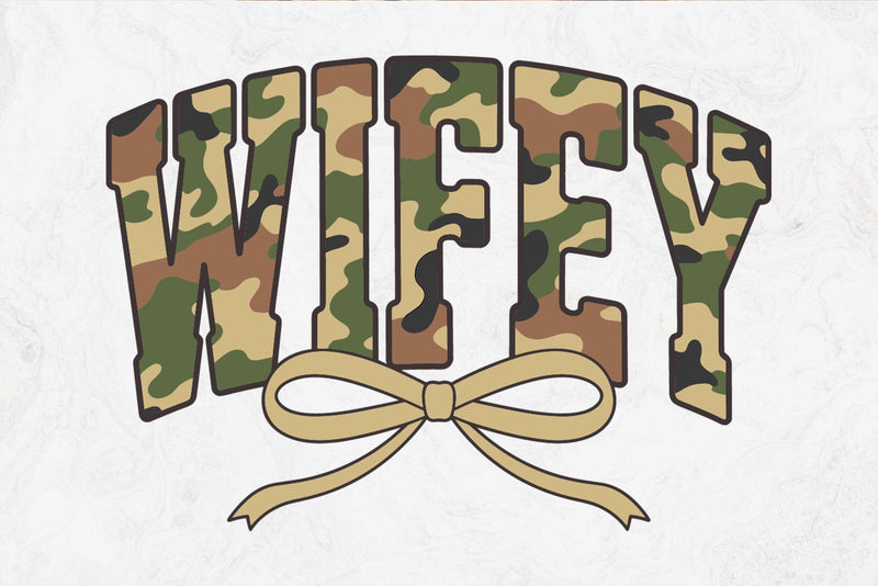 Retro Camo Wifey Coquette Design SVG DesignDestine 