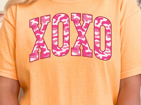 Retro Camo XOXO Valentines Print, Shirt Design SVG DesignDestine 