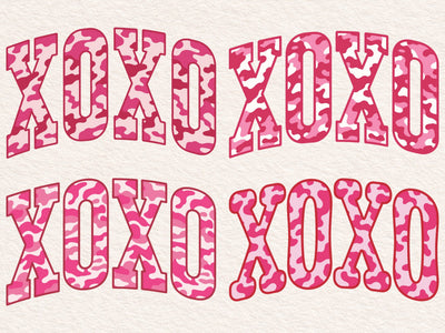 Retro Camo XOXO Valentines Print, Shirt Design SVG DesignDestine 