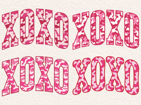 Retro Camo XOXO Valentines Print, Shirt Design SVG DesignDestine 