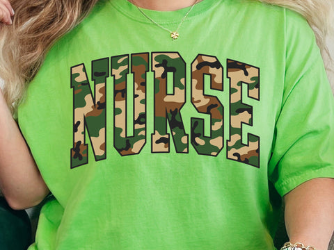 Retro Camouflage Nurse Design: SVG & PNG SVG DesignDestine 