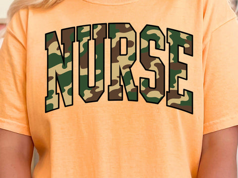 Retro Camouflage Nurse Design: SVG & PNG SVG DesignDestine 