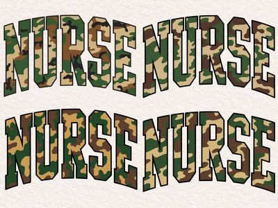 Retro Camouflage Nurse Design: SVG & PNG SVG DesignDestine 