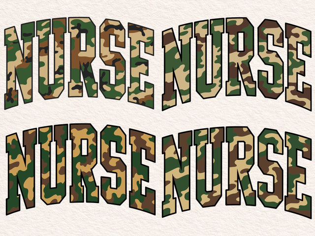 Retro Camouflage Nurse Design: SVG & PNG SVG DesignDestine 
