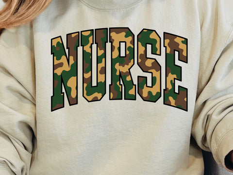 Retro Camouflage Nurse Design: SVG & PNG SVG DesignDestine 