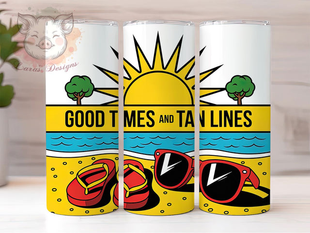 Retro Camper Good Times 20oz Tumbler Wrap, Retro Camper, Good Times, Tan Lines, Vintage Adventure, 20oz Tumbler Wrap, Sublimation PNG Sublimation Lara' s Designs 