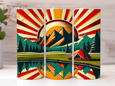 Retro Camping Adventure Tumbler Wrap, Adventure Tumbler PNG, Vintage Camp Tumbler Design, 20oz Tumbler Sublimation, Forest Camper Wrap, Outdoor Adventure Tumbler Sublimation Lara' s Designs 
