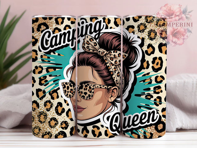 Retro Camping Queen 20oz Tumbler Wrap, Camping Quotes, Retro Camper, Outdoor Adventure, Rustic Outdoor Design, 20oz Tumbler Wrap, Sublimation PNG Sublimation Li Zamperini 
