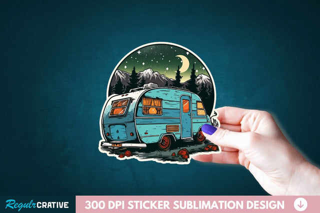 Retro Camping Sticker Clipart Sublimation Regulrcrative 