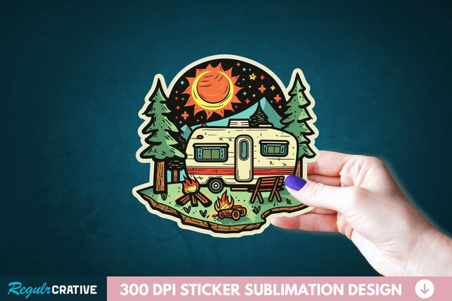 Retro Camping Sticker Clipart Sublimation Regulrcrative 