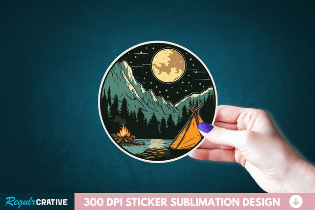 Retro Camping Sticker Clipart Sublimation Regulrcrative 