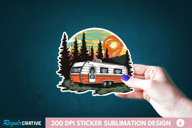 Retro Camping Sticker Clipart Sublimation Regulrcrative 
